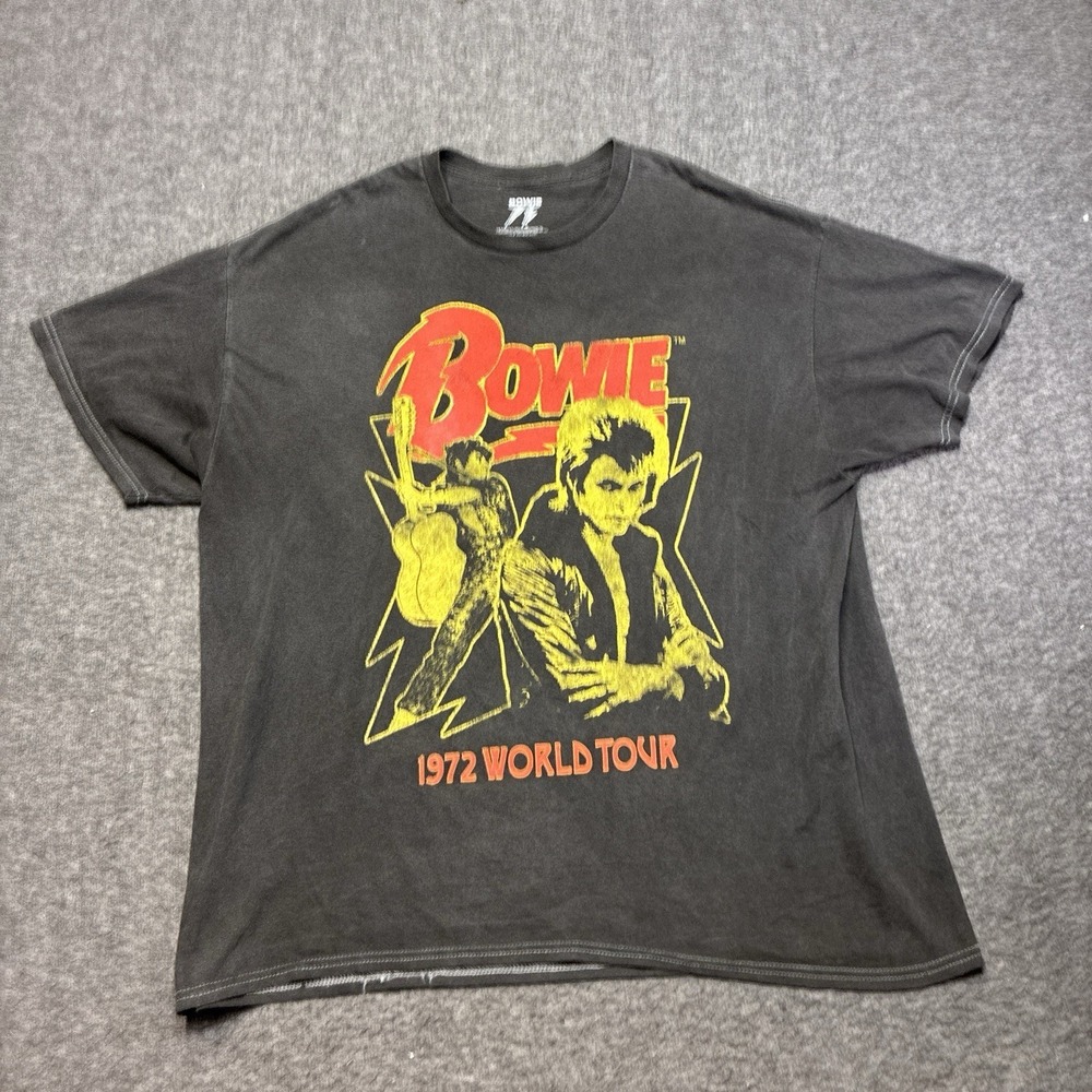 David Bowie 1972‎ World Tour Graphic T-shirt Men Large Black Music Retro Band
